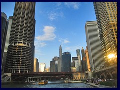 Skyline from the Loop, street level 36 - Chicago River, looking East